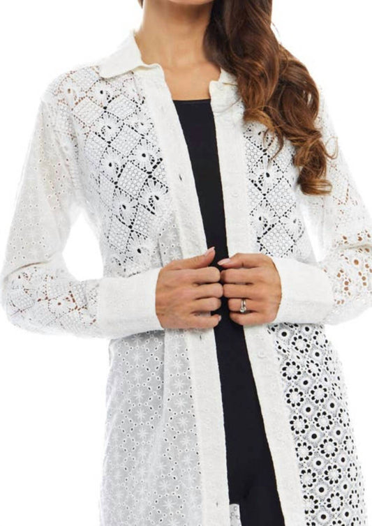 Adore - Jazzy’s Embroidered Cotton Duster Cardigan
