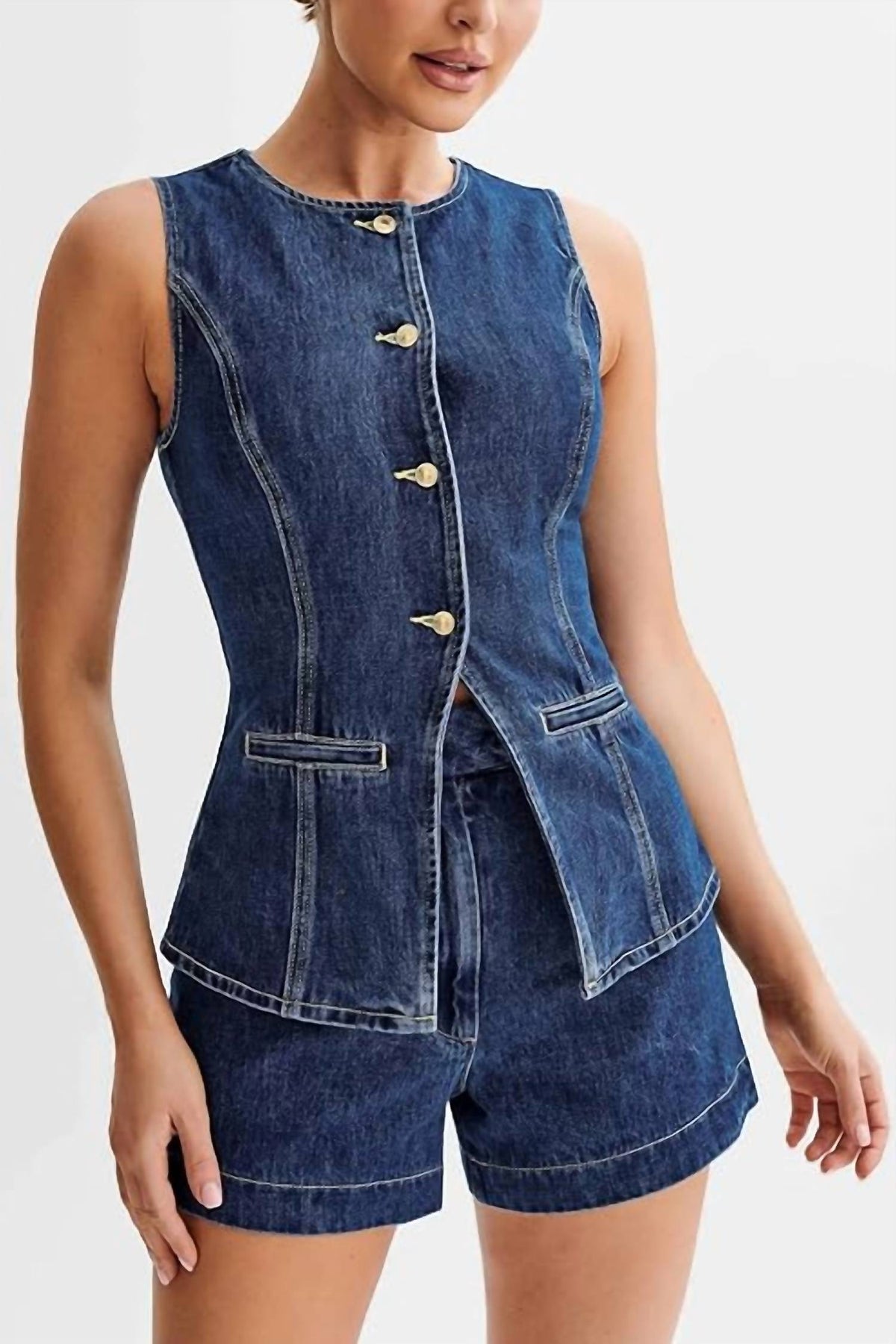 Unknown - Denim Short Set