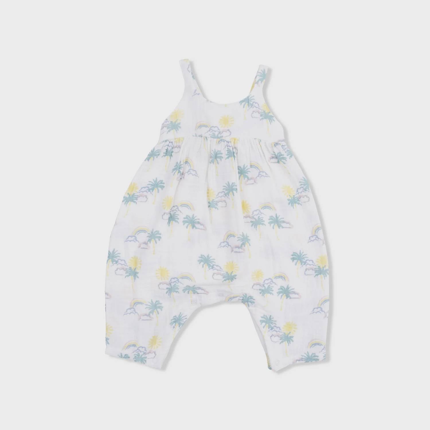 Angel Dear - Palm Trees And Rainbows Tie Back Romper