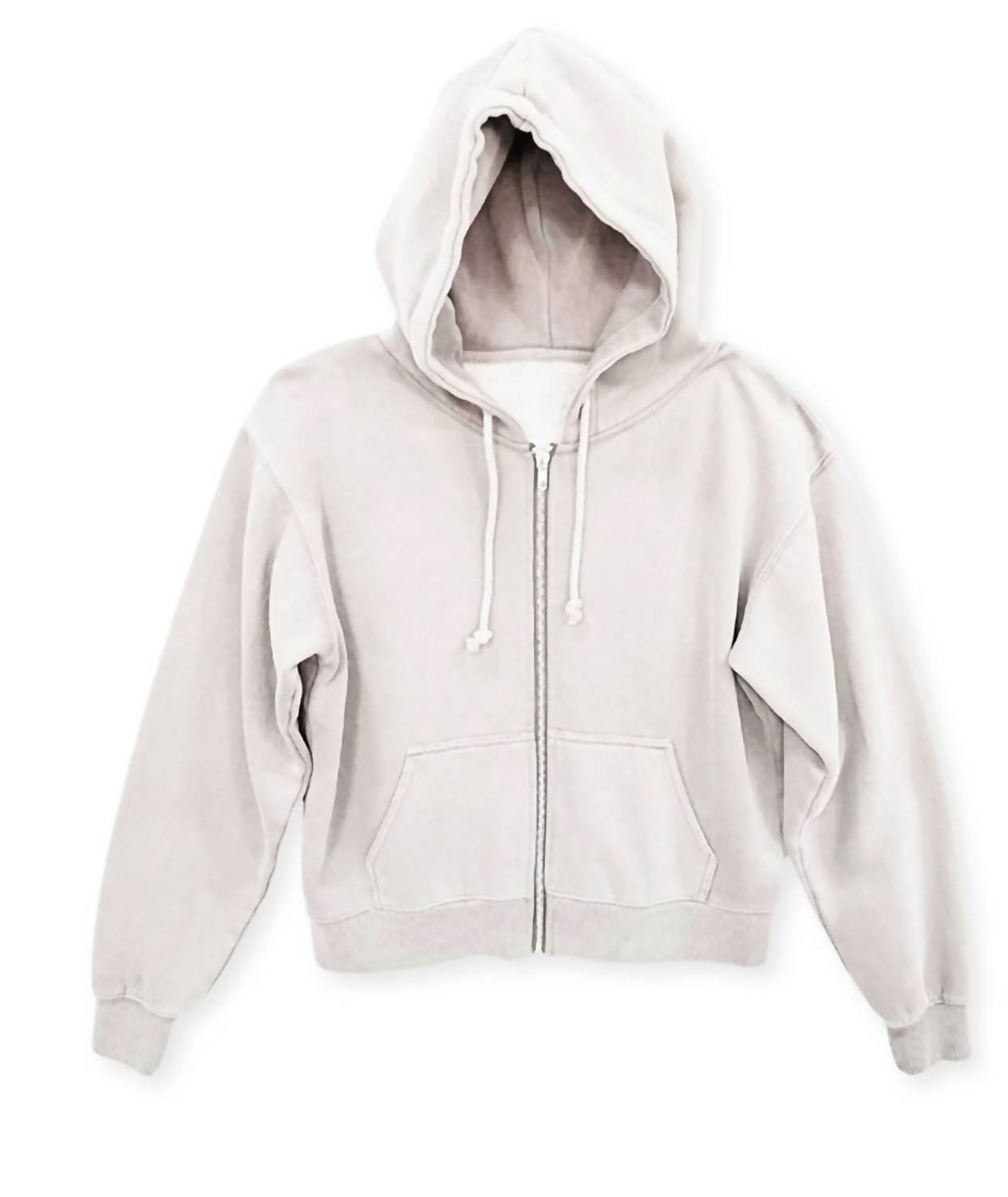 Katie J NYC Girl's Cody Zip Hoodie in ecru - kids' shirt