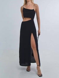 Uma and Leopold Allure One Shoulder Maxi Dress in black - women's dress