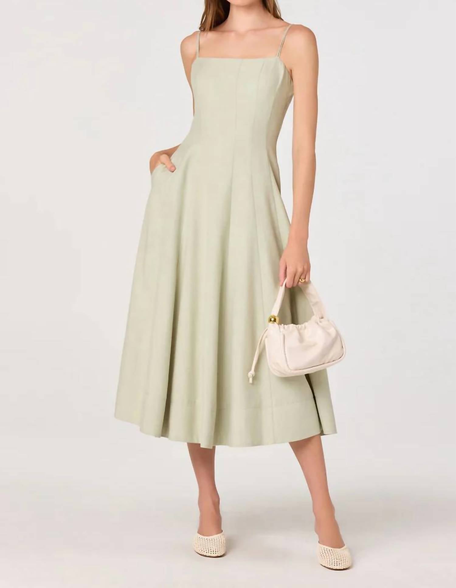 Astr - Trisha Square-neck Midi Dress