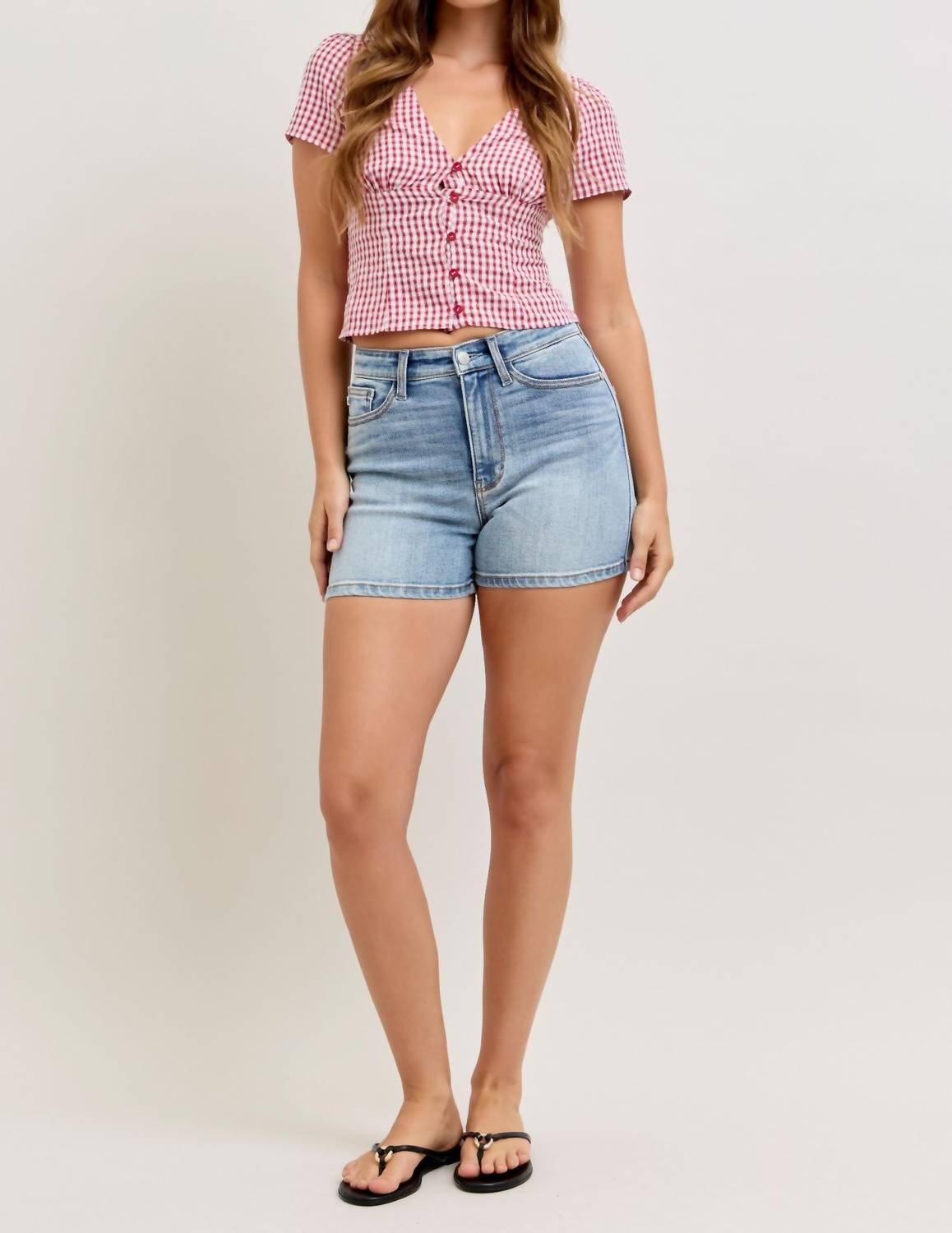 Judy Blue High Waist Slim Denim Short in blue - women's shorts