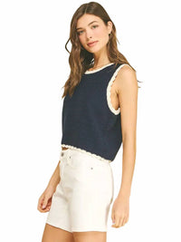Pinch - Crochet Trim Knit Tank