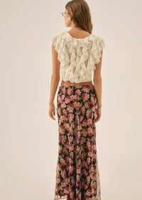 for Love & Lemons Belmond Floral Maxi Skirt in black - women's skirt - detail view