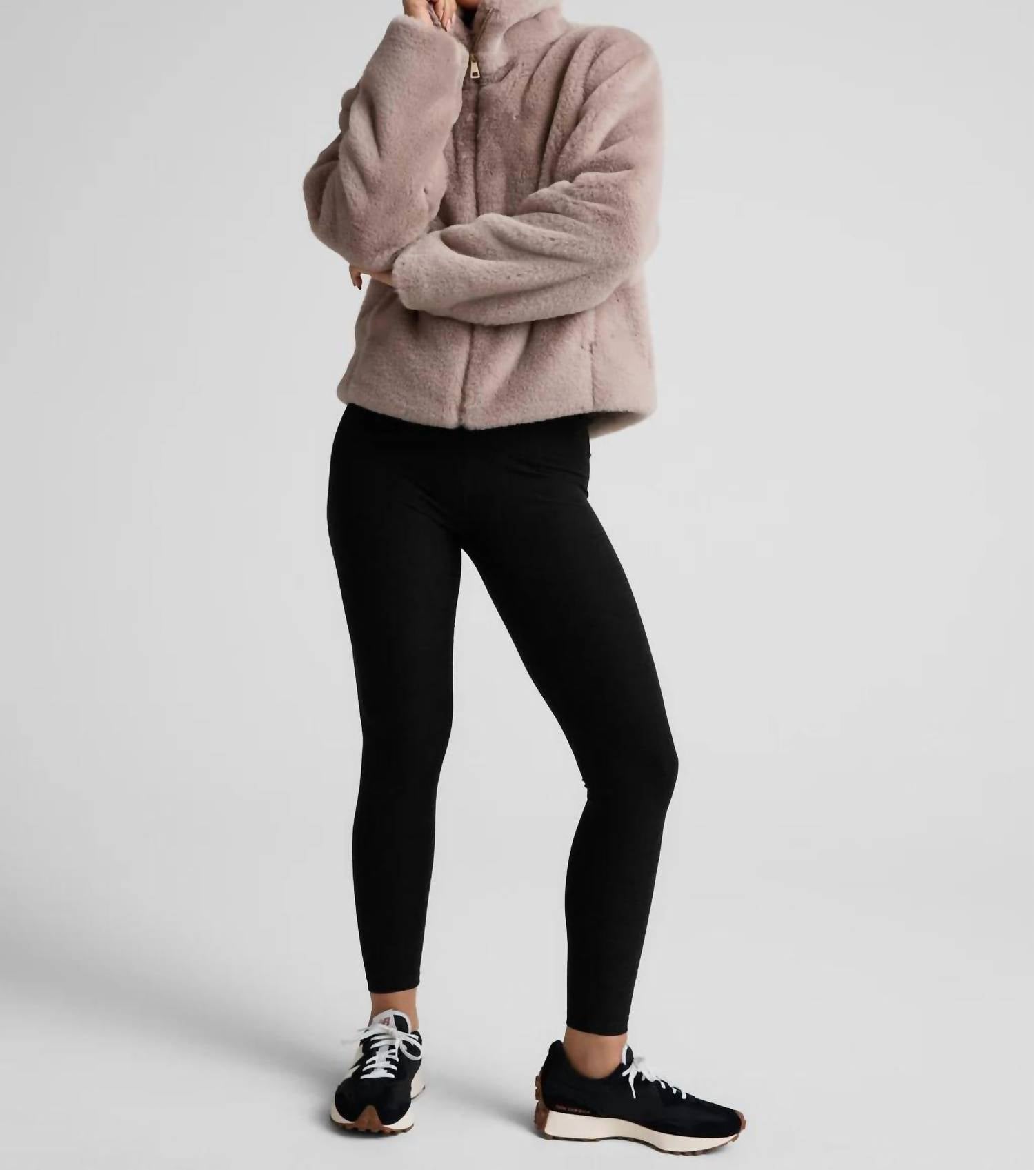 BEYOND YOGA On The List Plush Faux Fur Jacket in oat latte - women's jacket