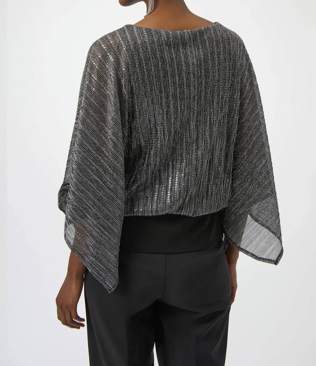 Joseph Ribkoff - Sequined Metallic Layered Top