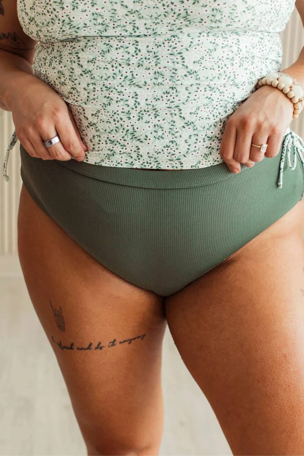 Mack & Mal - Ribbed High Rise Swim Bottoms