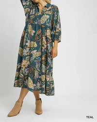 Umgee - Boho Paisley Tiered Midi Dress