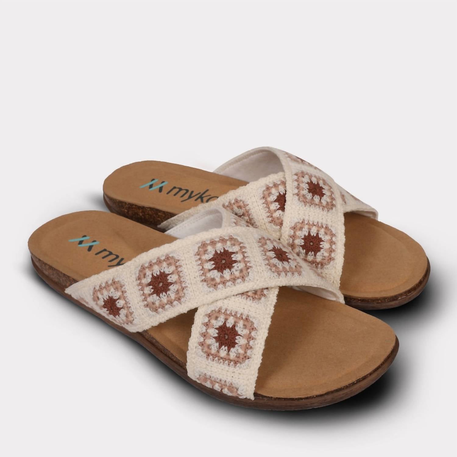 Mykos Women's Leyla Crossband Sandal in white crochet - women's sandal - view 8