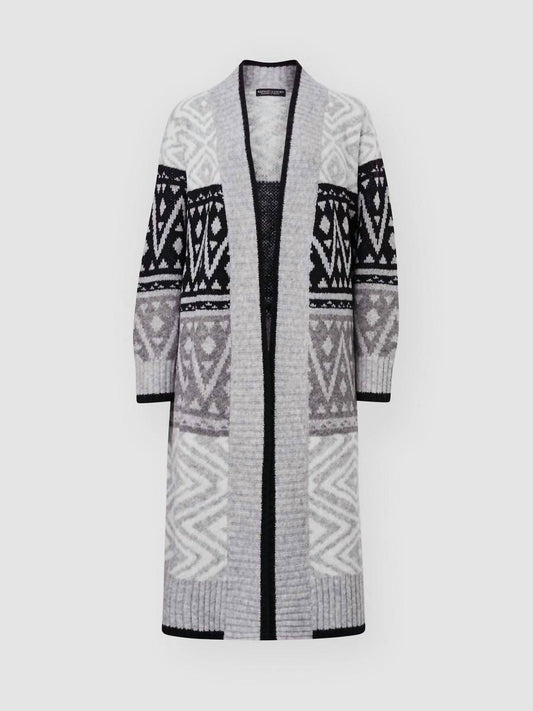 Intarsia Knitted V-Neck Cardigan