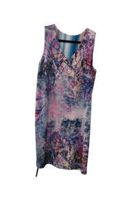 Nally & Millie Women's Reversible Sleeveless Dress in pastel pink purple and blue brown stripe - women's dress