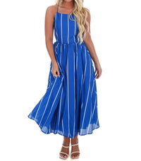 Flying Tomato - Clean Lines Striped Midi Dress