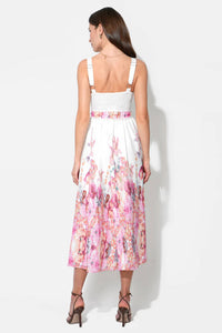 Adelyn Rae - REMI V-NECK FLORAL PLACEMENT MIDI DRESS