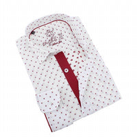 Eight X - Bordeaux Polka Dot Button Down Fil Coupe Shirt