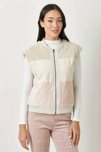 Mystree - Mixed Media Color Block Vest