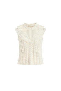 Marie Oliver Wesley Top in ivory - women's tank top - detail view