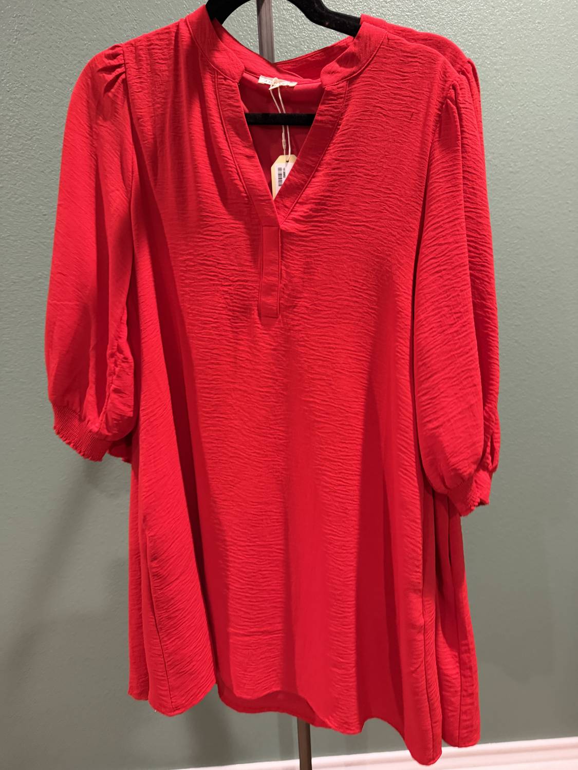 Jodifl Women's Basic V-Neck Dress in red - women's dress