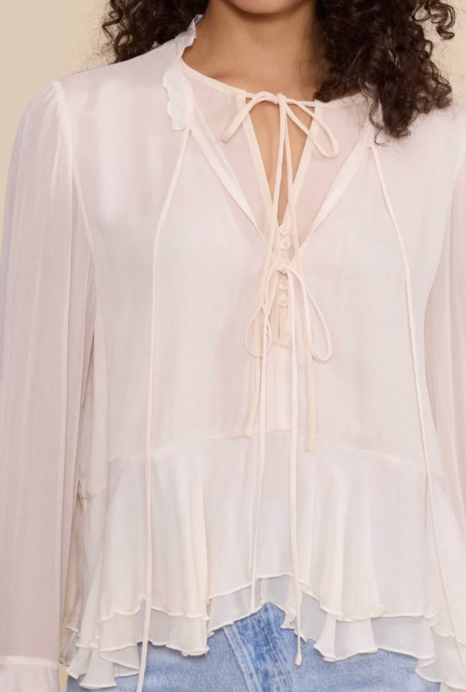 Lucy Paris - Tie Peplum Top