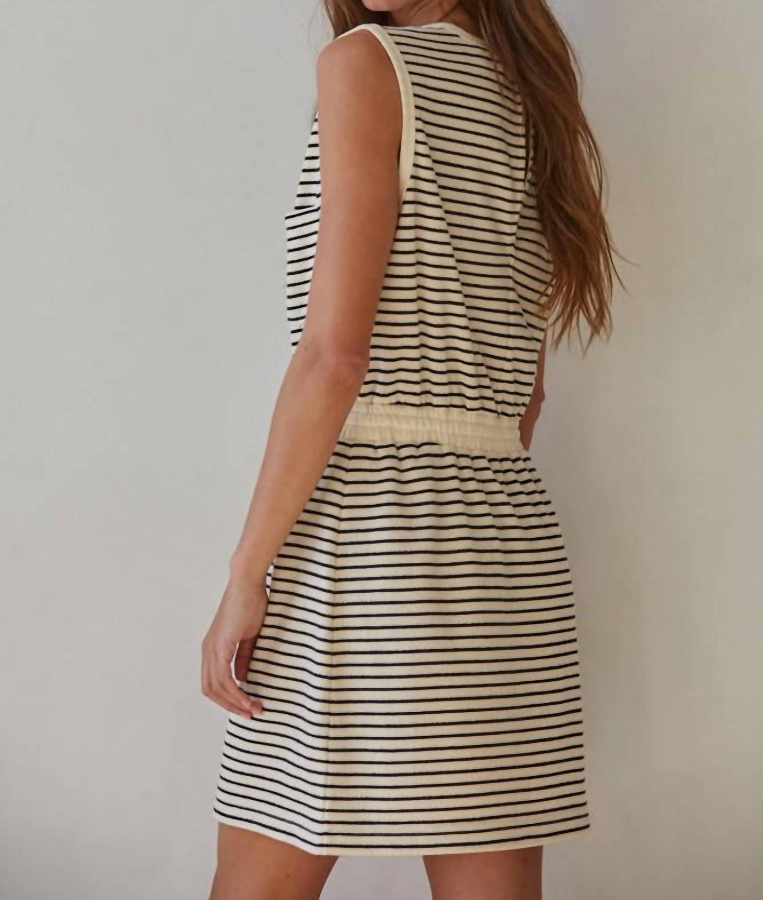 By Together Swen Sleeveless Mini Dress in striped - women's dress - detail view