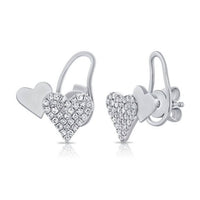 Diana M Jewels - 0.19ct Diamond Stud Heart Earrings