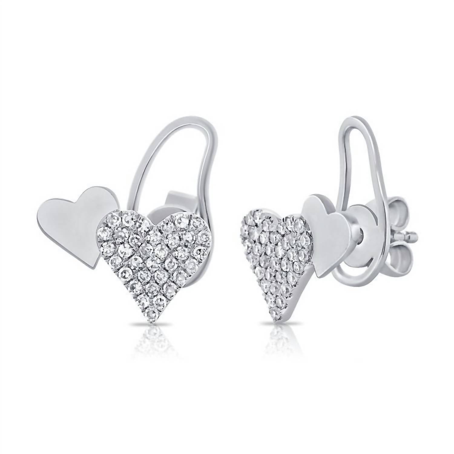 Diana M Jewels - 0.19ct Diamond Stud Heart Earrings
