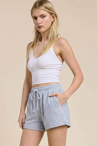 Charlotte Avery - Striped Coastal Drawstring Shorts