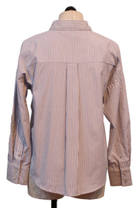 Leo Ugo - Women's Beaded Leaves Striped Blouse