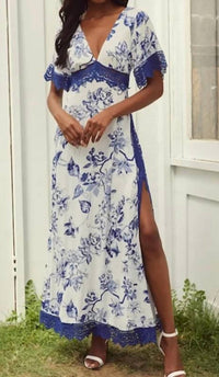 Lulus - Sweeten The Occasion Floral Lace Maxi Dress