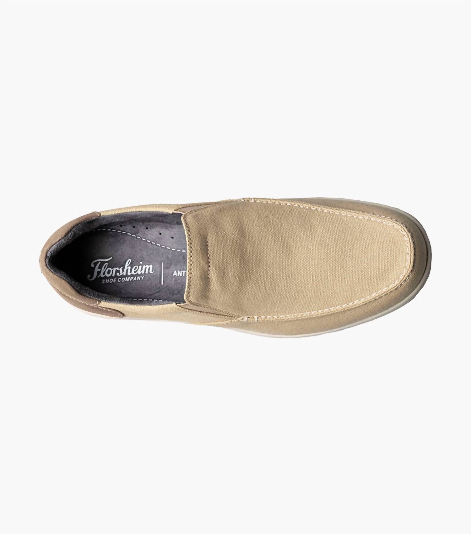 Florsheim Men's Lakeside Canvas Moc Toe Slip On in sand - men's loafer - alternate view