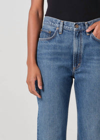 AGOLDE Leena High Rise Baby Flare Jeans in placebo - women's jeans - view 5