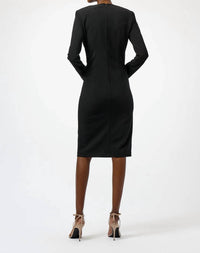 Joseph Ribkoff - Aux Wrap Long Sleeves Midi Sheath Dress