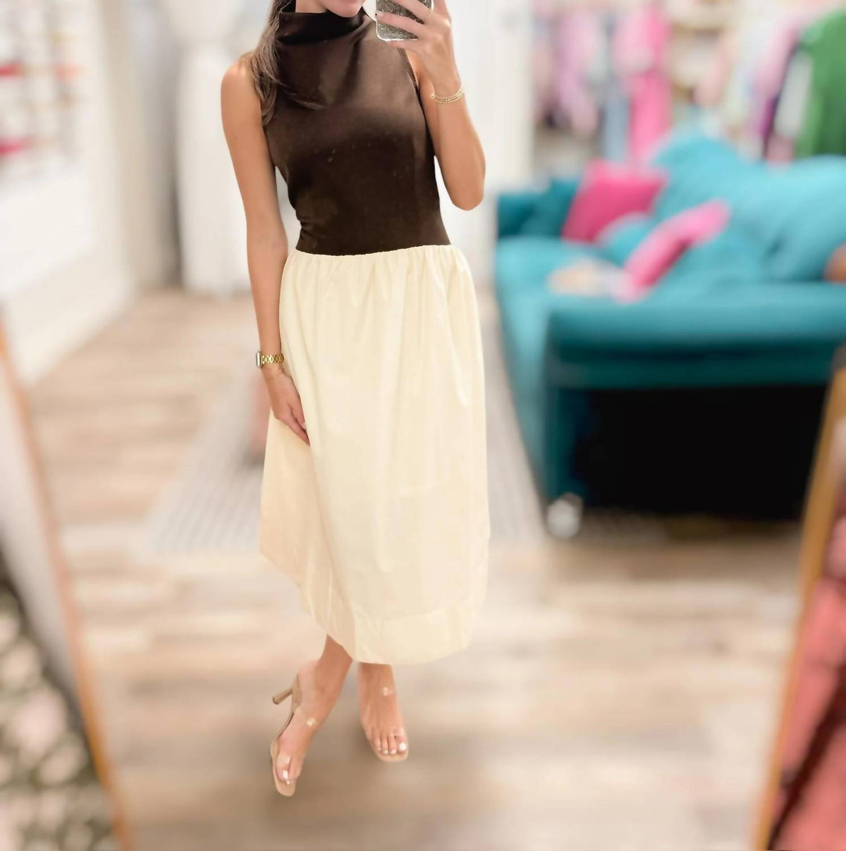 Entro - Melody Two Tone Midi Dress