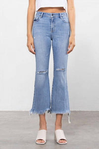 Hidden - High Rise Super Fray Crop Flare Jean