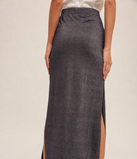 Hem & Thread - Lurex Jersey Slit Hem Maxi Skirt