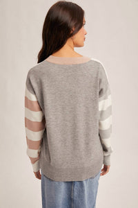 Hem & Thread Blocking Out Sweater in taupe - women's sweater - detail view
