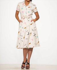 Orchid Bloom - Beauty Salon Top And Swing Skirt