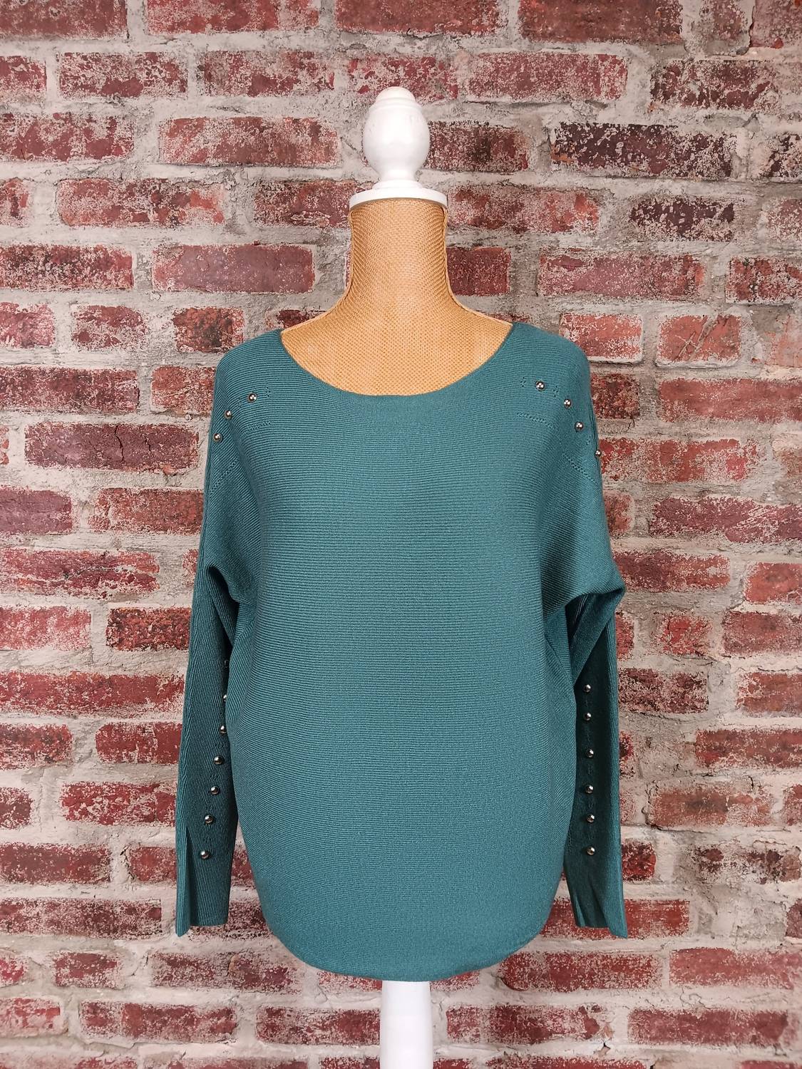 Keren Hart - Women's Pullover Sweater With Studded Sleeve