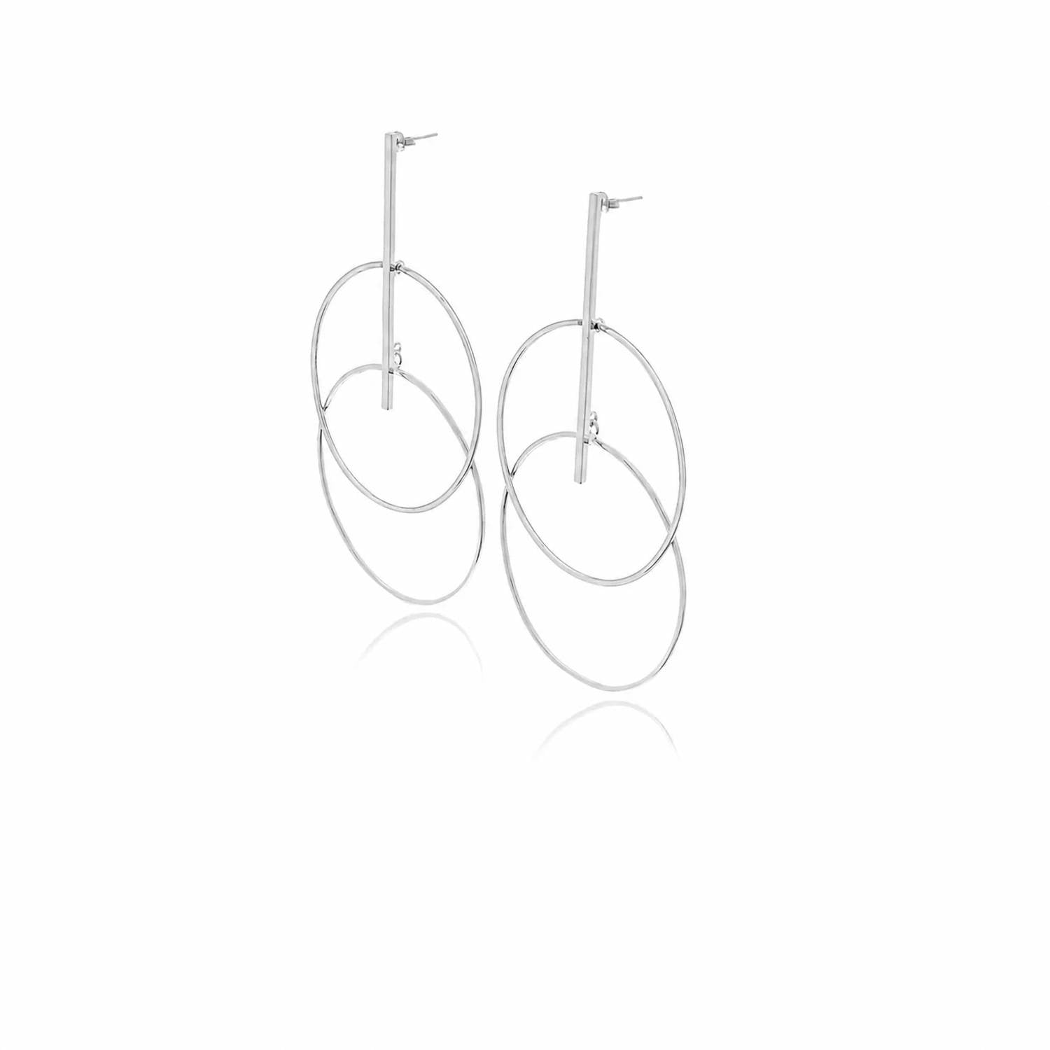Georgina Jewelry - Women's Two Circle Bar Earrings