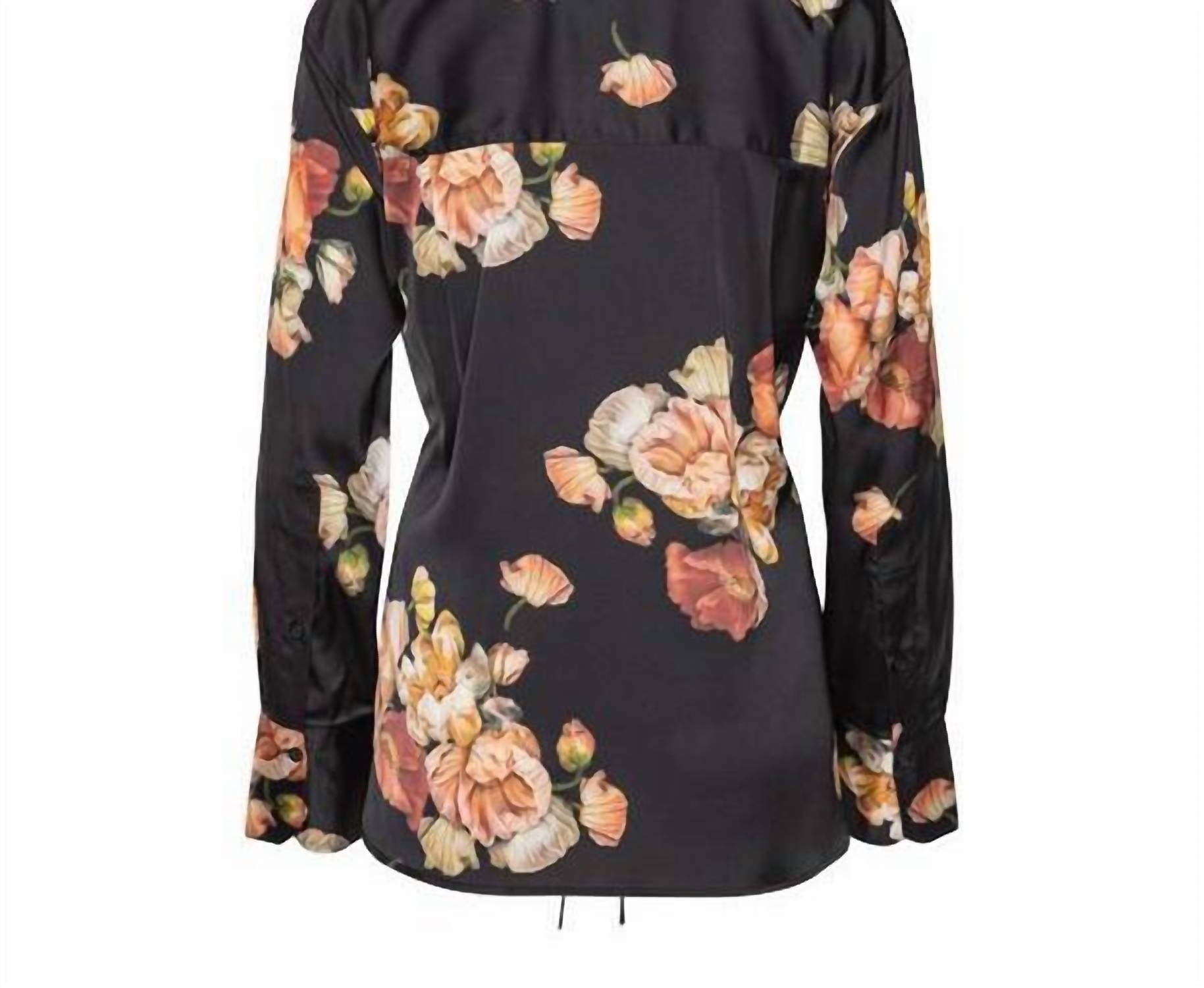 Karmamia Edie Shirt in poppy bouquet - women's blouse - detail view