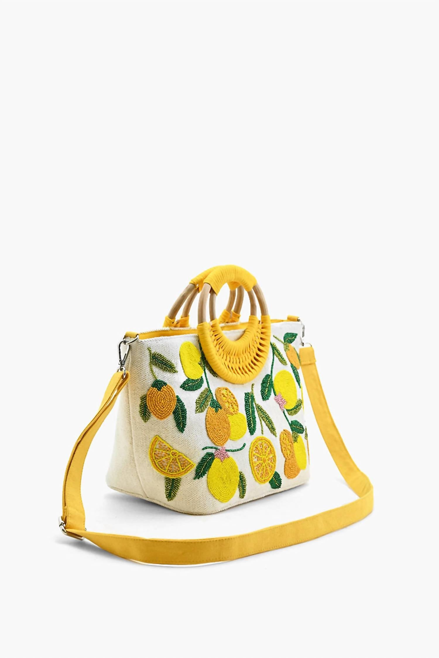America & Beyond - Make Lemonade Tote With Wicker Handles