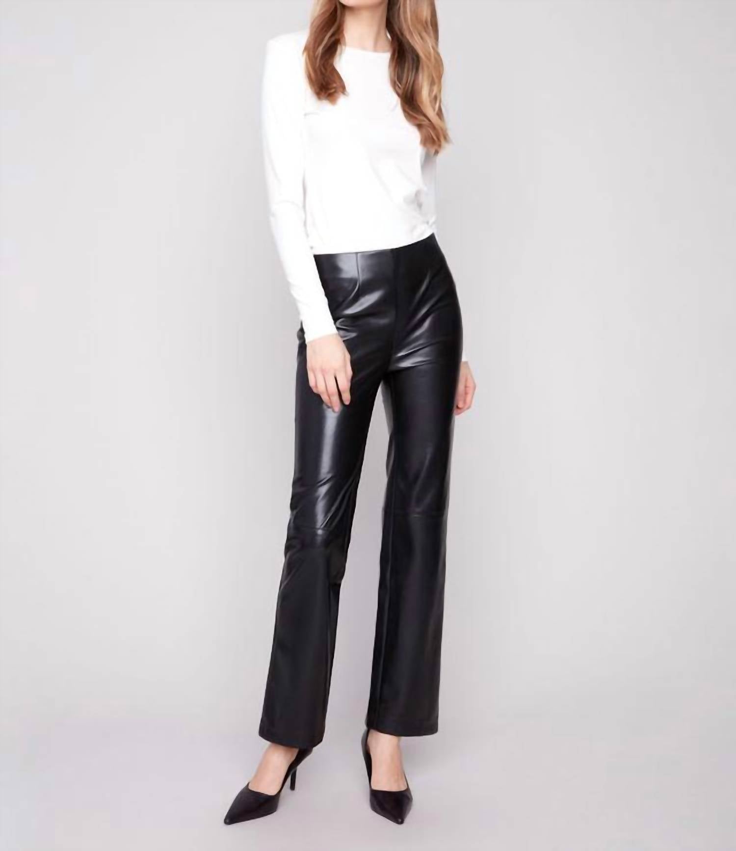 Charlie B - Faux Leather Pull-on Pants