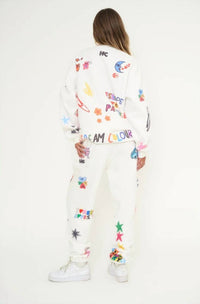 The Mayfair Group Scream Colour Somebody Loves You Sweatpants in white - women's pants - detail view