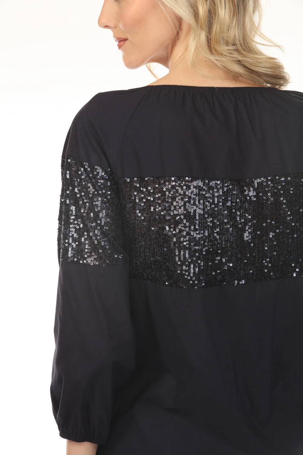 Joseph Ribkoff - Sequined Puff Sleeve Shift Dress