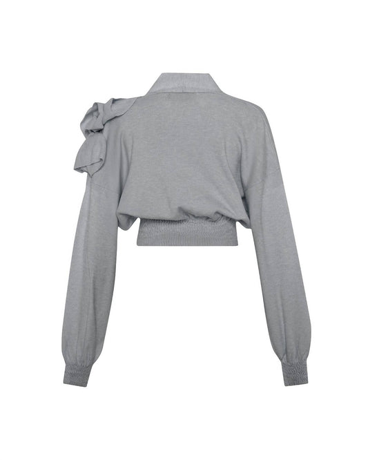 Theo The Label - Women's Nomia Cropped Rosette Cardigan