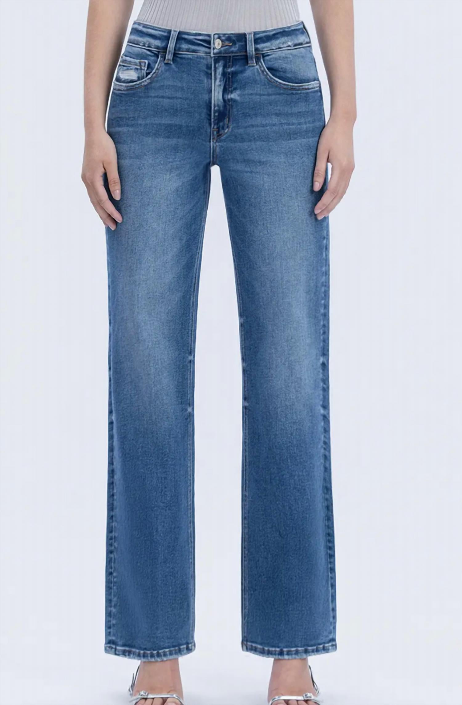 Vervet By Flying Monkey - Aileeah High Rise Full Length Slim Wide Jeans