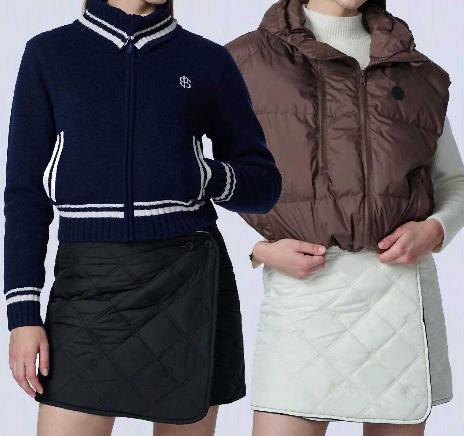 Posherd - Logo Quilted Reversible Padded Wrap Skirt
