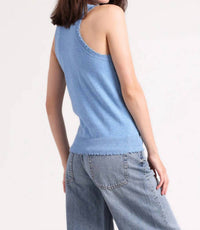 Minnie Rose - Cotton Cashmere Frayed Tank