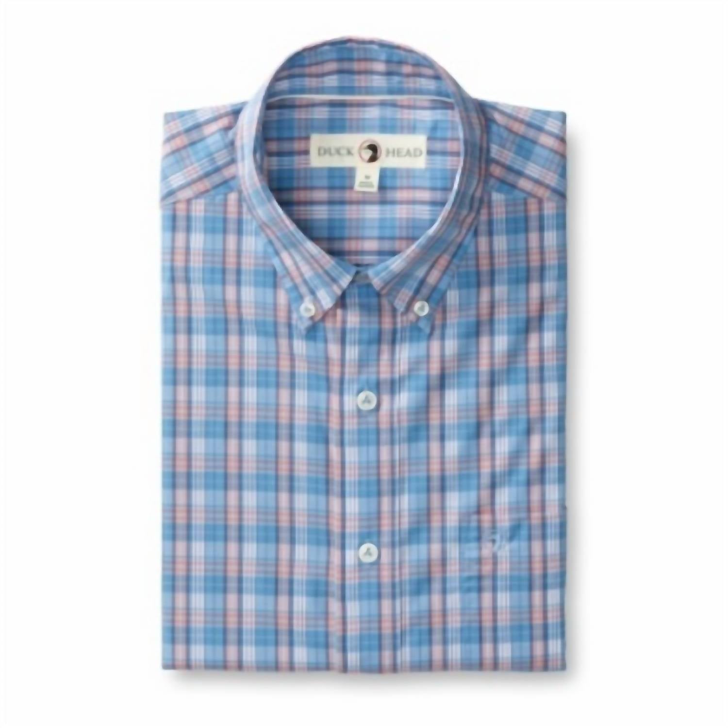 Duck Head - MARCUS PLAID LONG SLEEVE PERFORMANCE POPLIN SPORTS SHIRT