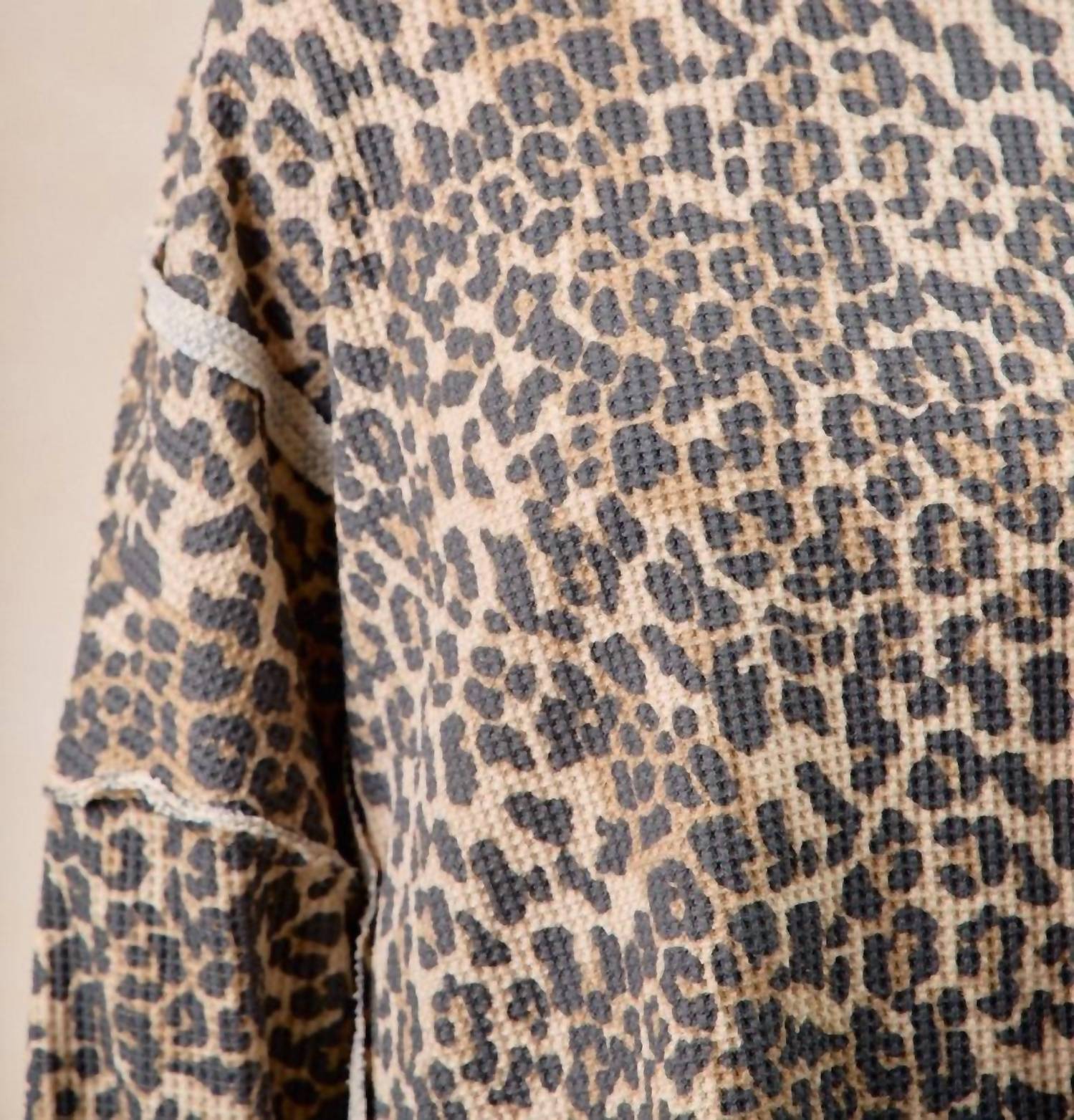 Bibi - Oversized Waffle Thermal Sweatshirt